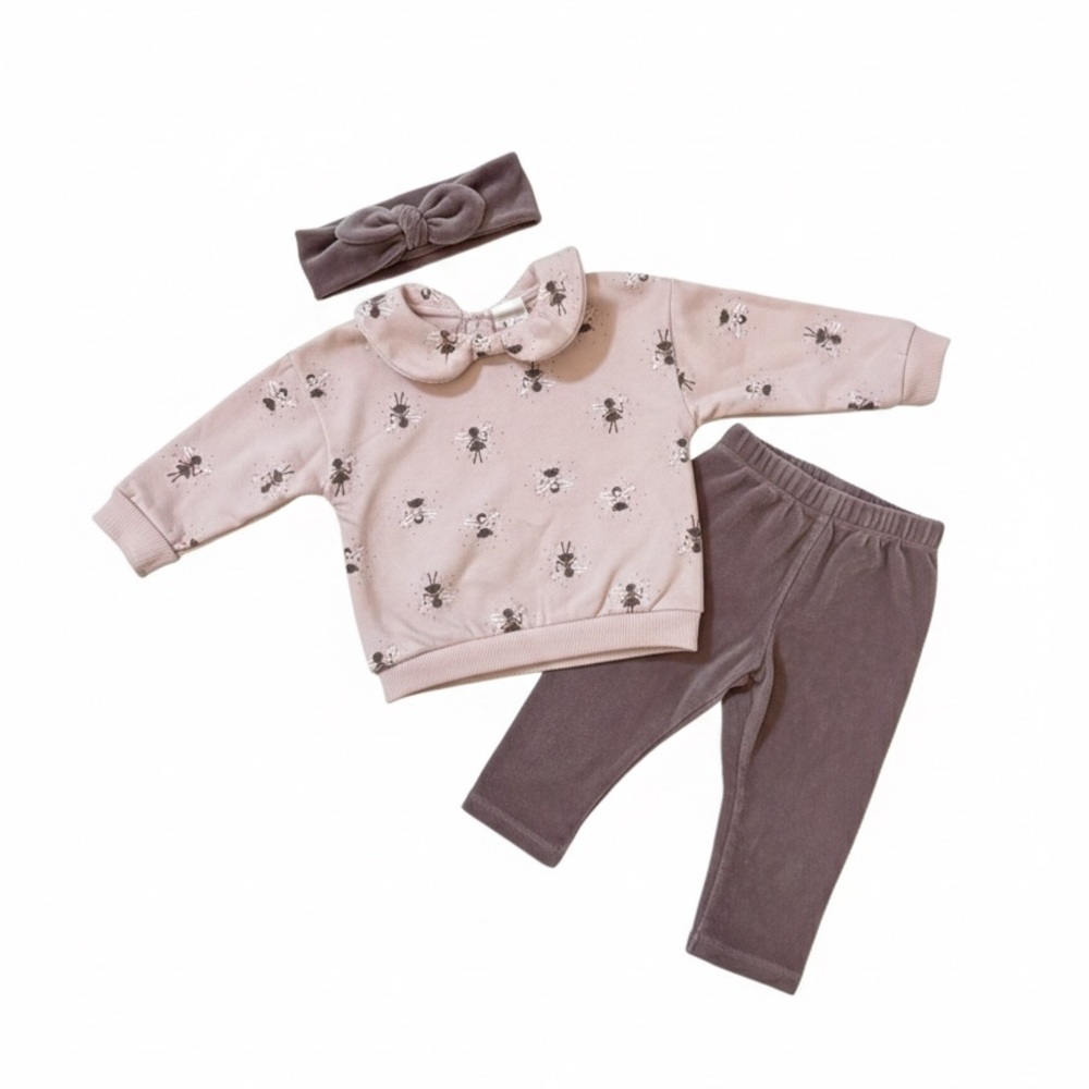 PL BABY Three Piece Pink & Purple Fairy Top & Trousers Set
